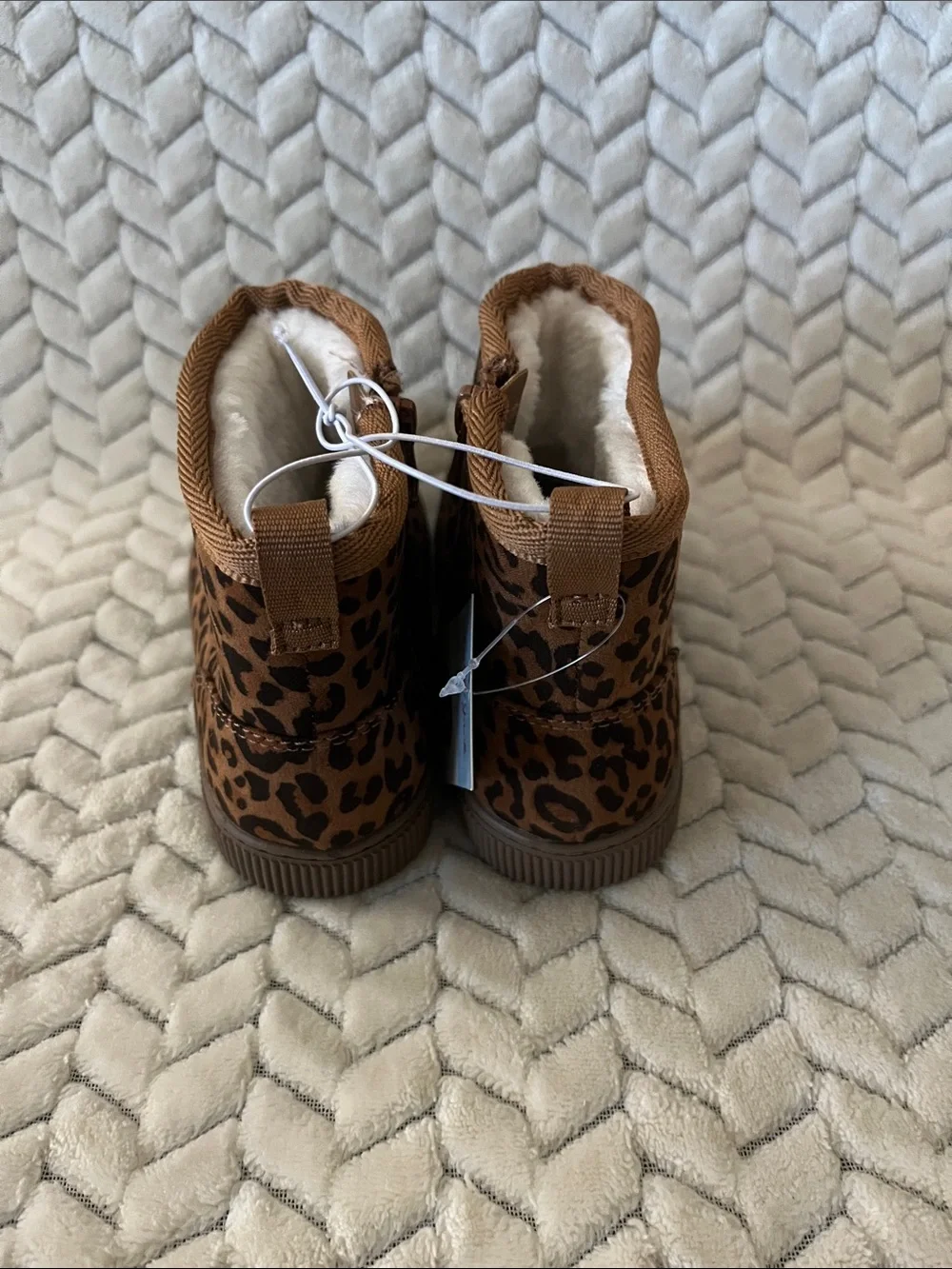 Cat & Jack Kids Leopard Print Brown Ankle Boots